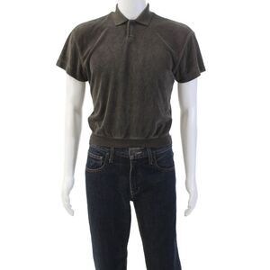 FOG Essentials Boys Collared Short Sleeve Button-Up Polo Shirt Gray Size 6/7